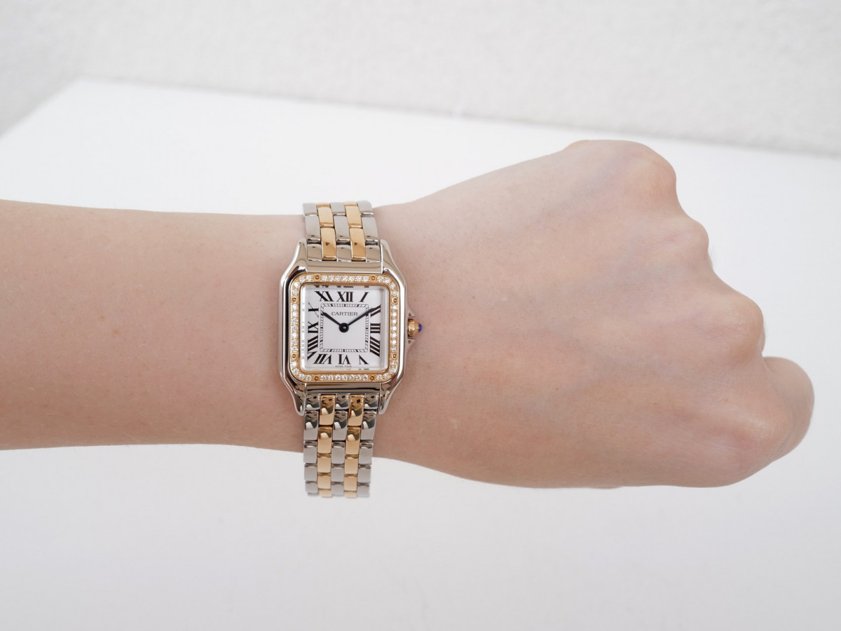 Швейцарський годинник Cartier Panthere De Cartier Medium Steel Yellow Gold Quartz Diamonds