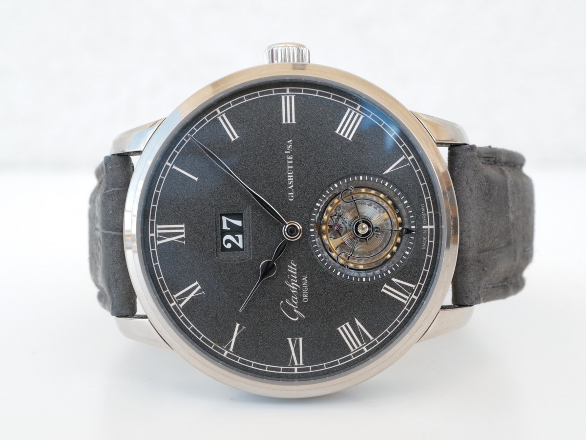 Швейцарський годинник Glashutte Original Senator Tourbillon 18K White Gold
