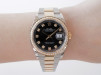 Швейцарський годинник Rolex Datejust 36mm Oyster Steel 18K Yellow Gold Black Diamond Dial