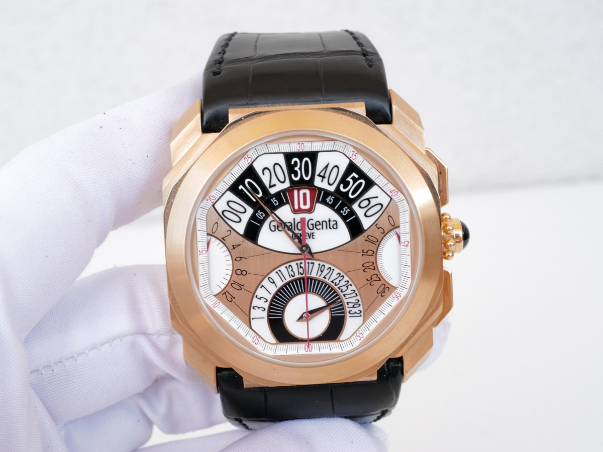 Швейцарський годинник Gerald Genta Octo Quatro Retro Chronograph Jumping Hour 18K Rose Gold