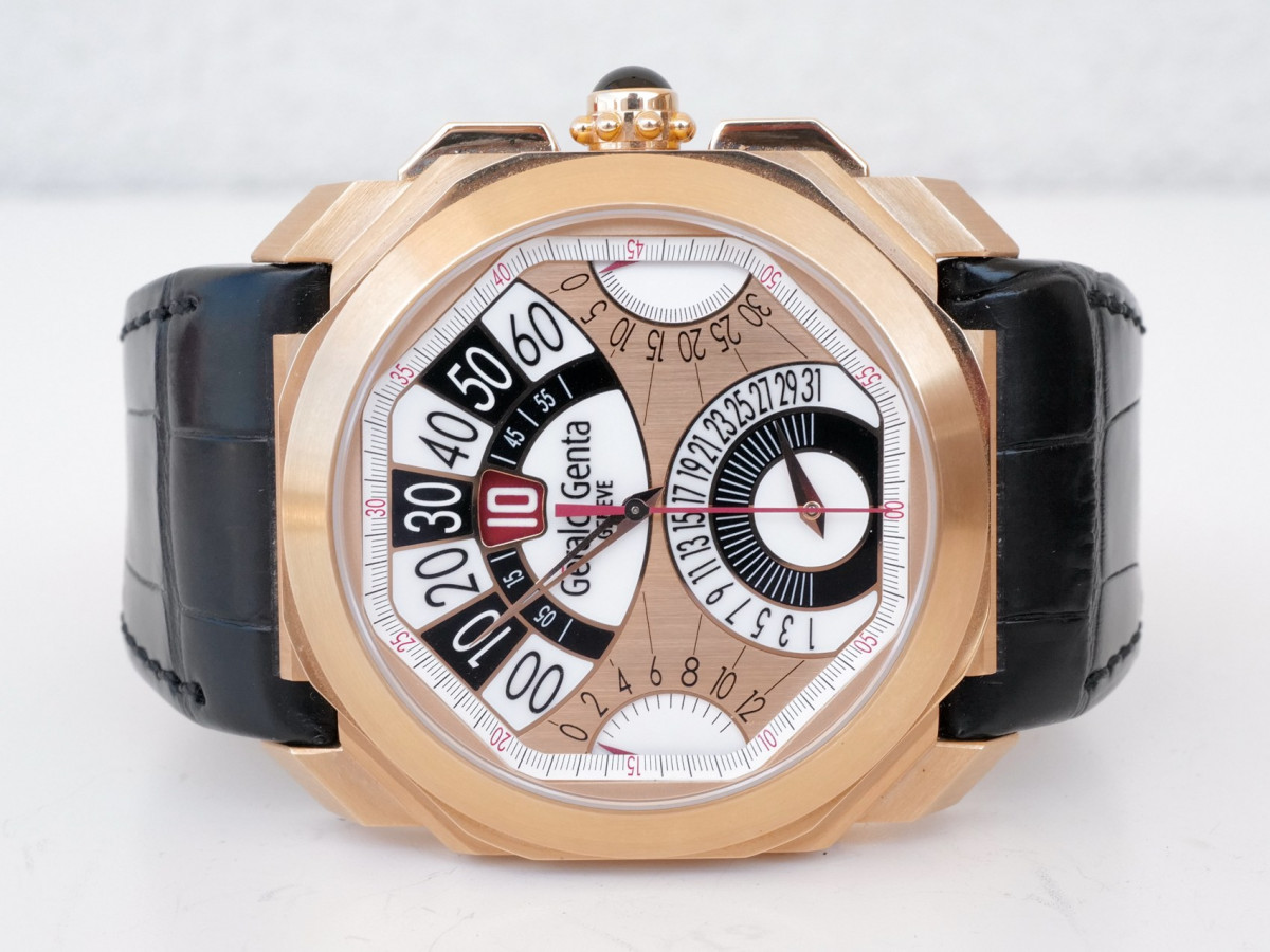 Швейцарський годинник Gerald Genta Octo Quatro Retro Chronograph Jumping Hour 18K Rose Gold
