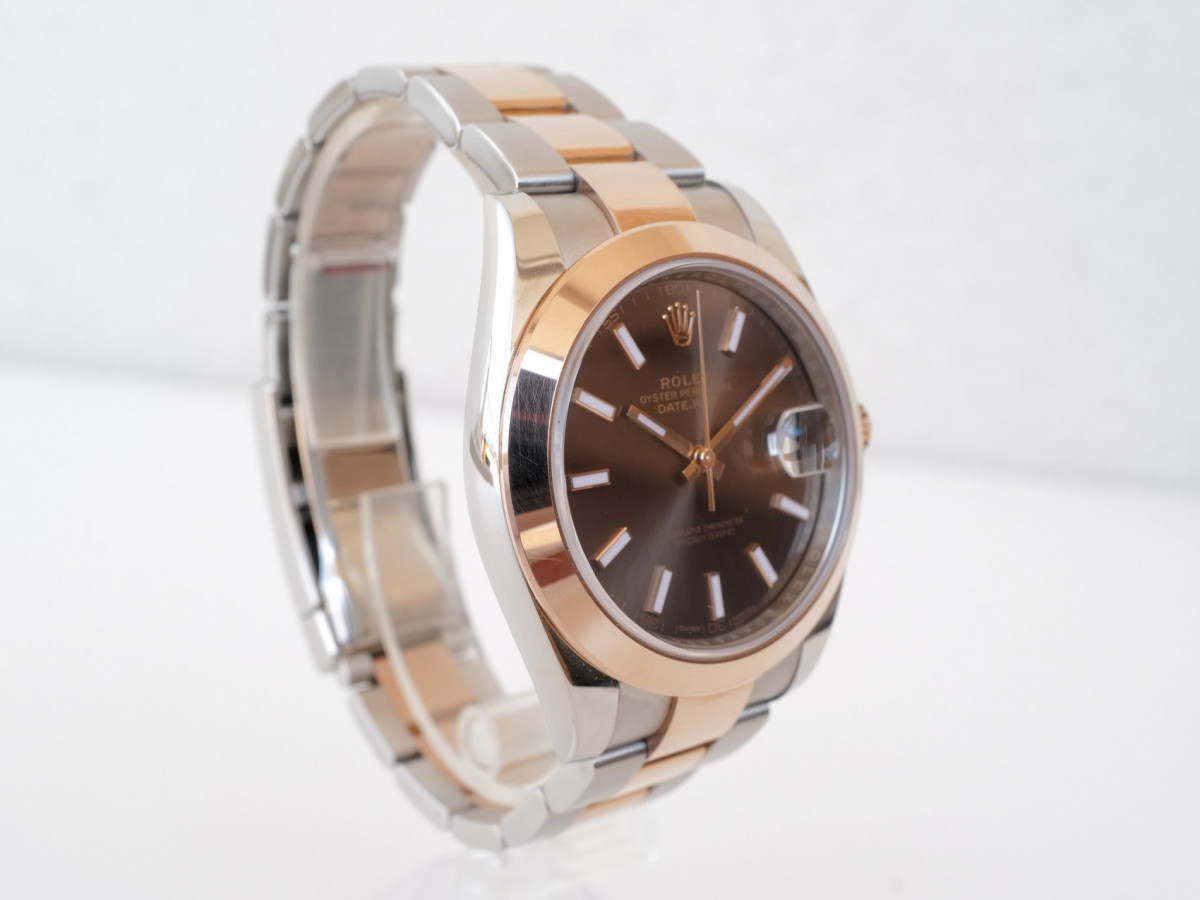 Швейцарський годинник Rolex Datejust 41 Oyster Steel 18K Rose Gold Chocolate Dial