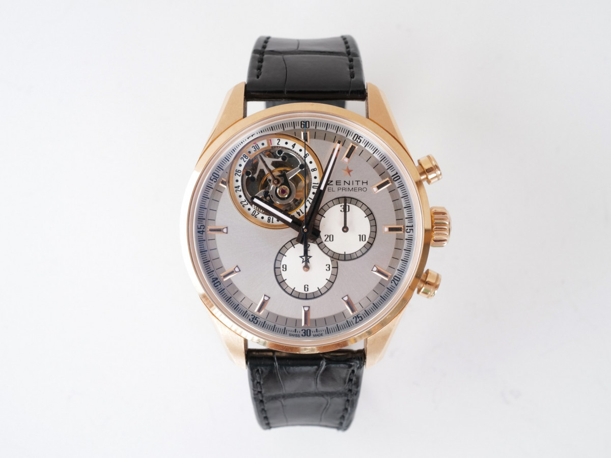 Швейцарський годинник Zenith El Primero Open Tourbillon Date Chronograph 18K Rose Gold