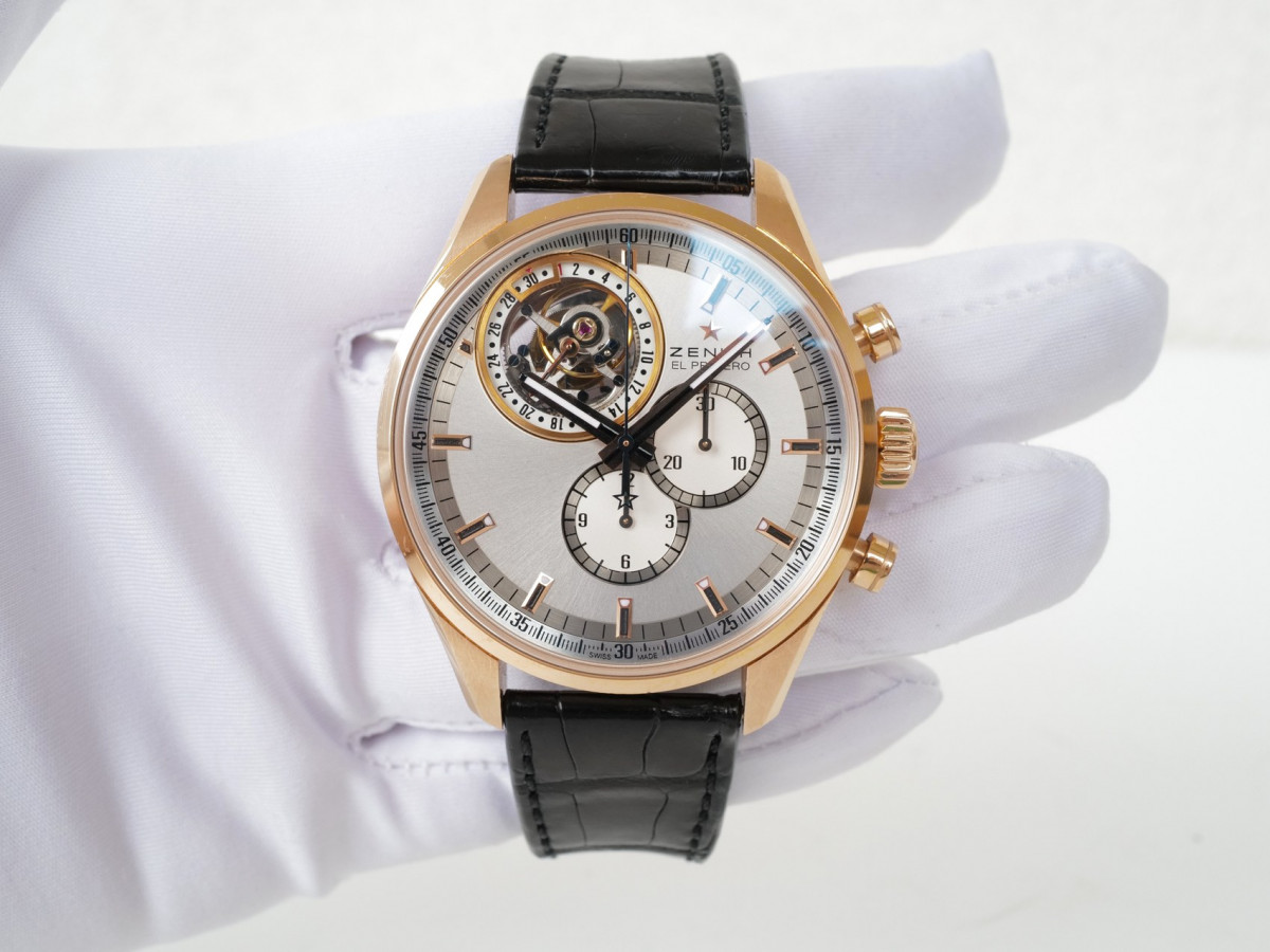 Швейцарський годинник Zenith El Primero Open Tourbillon Date Chronograph 18K Rose Gold