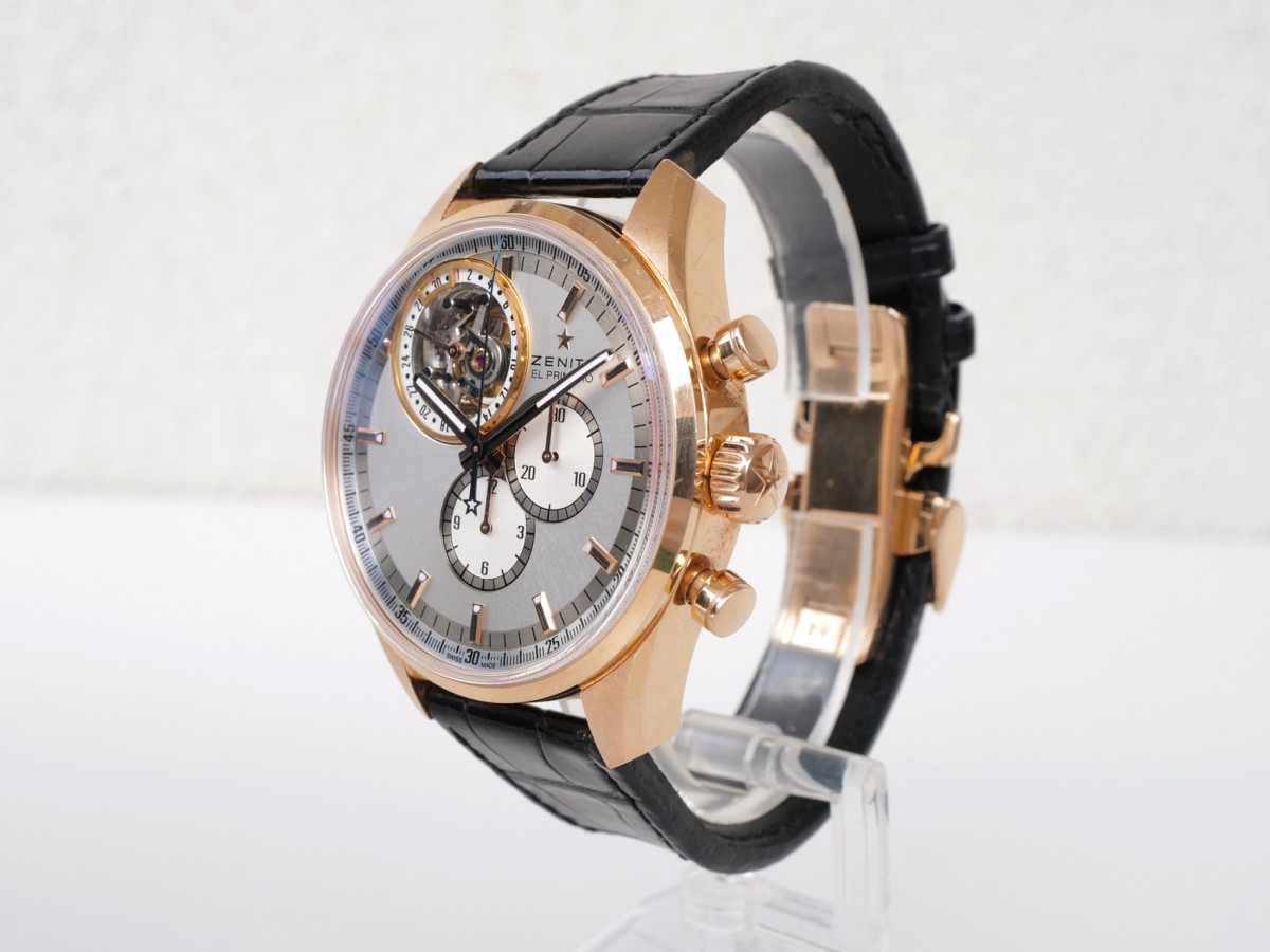 Швейцарський годинник Zenith El Primero Open Tourbillon Date Chronograph 18K Rose Gold