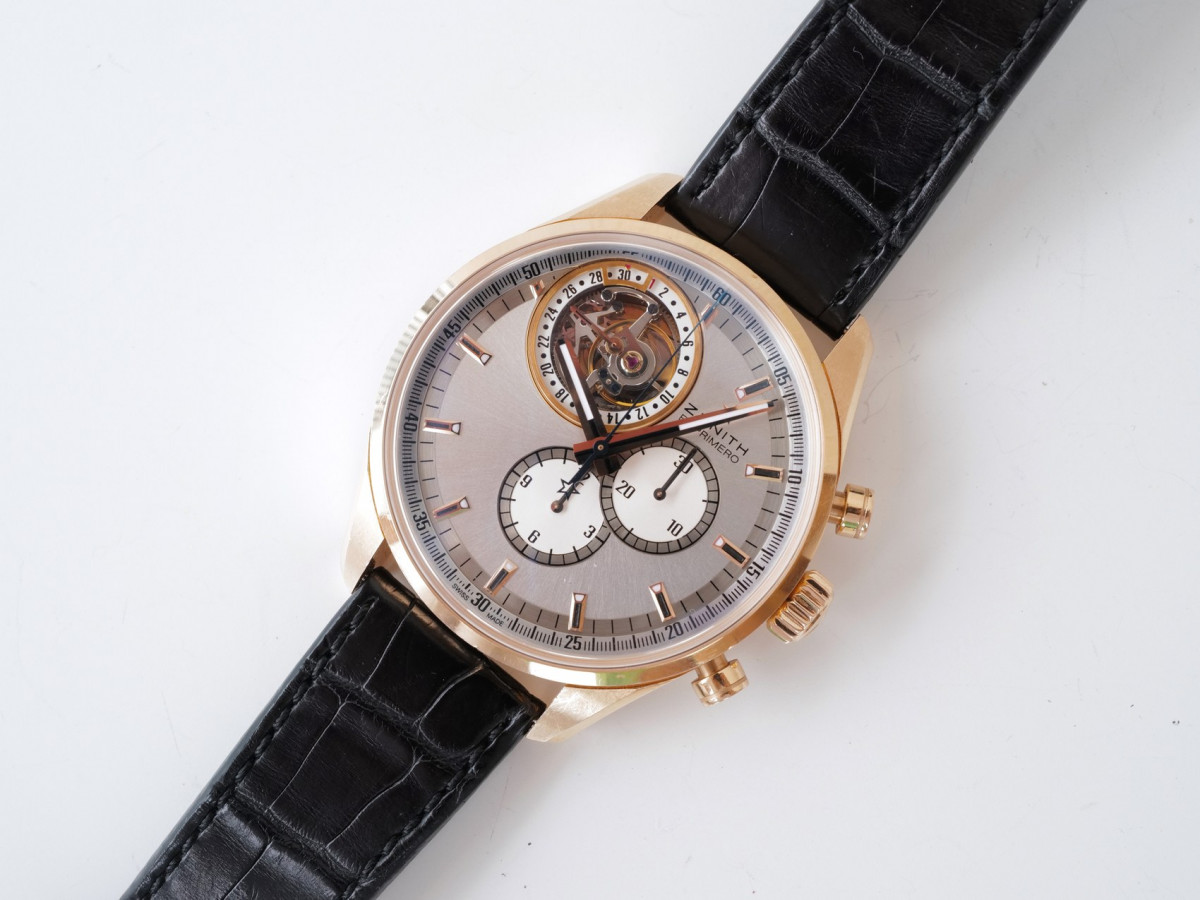 Швейцарський годинник Zenith El Primero Open Tourbillon Date Chronograph 18K Rose Gold