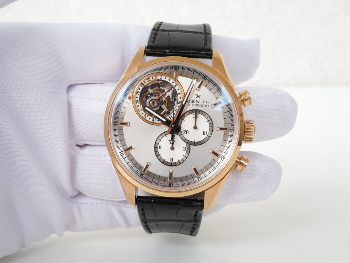 Швейцарський годинник Zenith El Primero Open Tourbillon Date Chronograph 18K Rose Gold