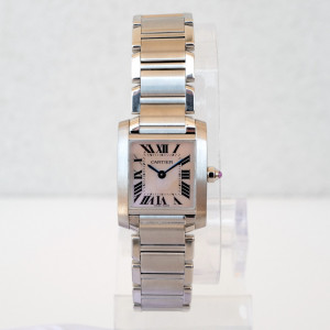 Швейцарський годинник Cartier Tank Francaise Pink MOP Dial Steel Quartz