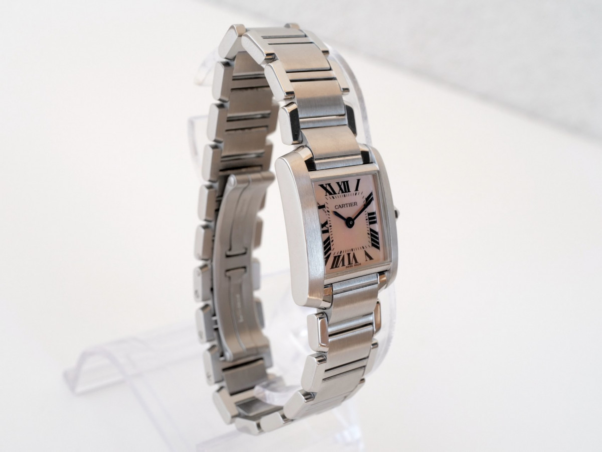 Швейцарський годинник Cartier Tank Francaise Pink MOP Dial Steel Quartz
