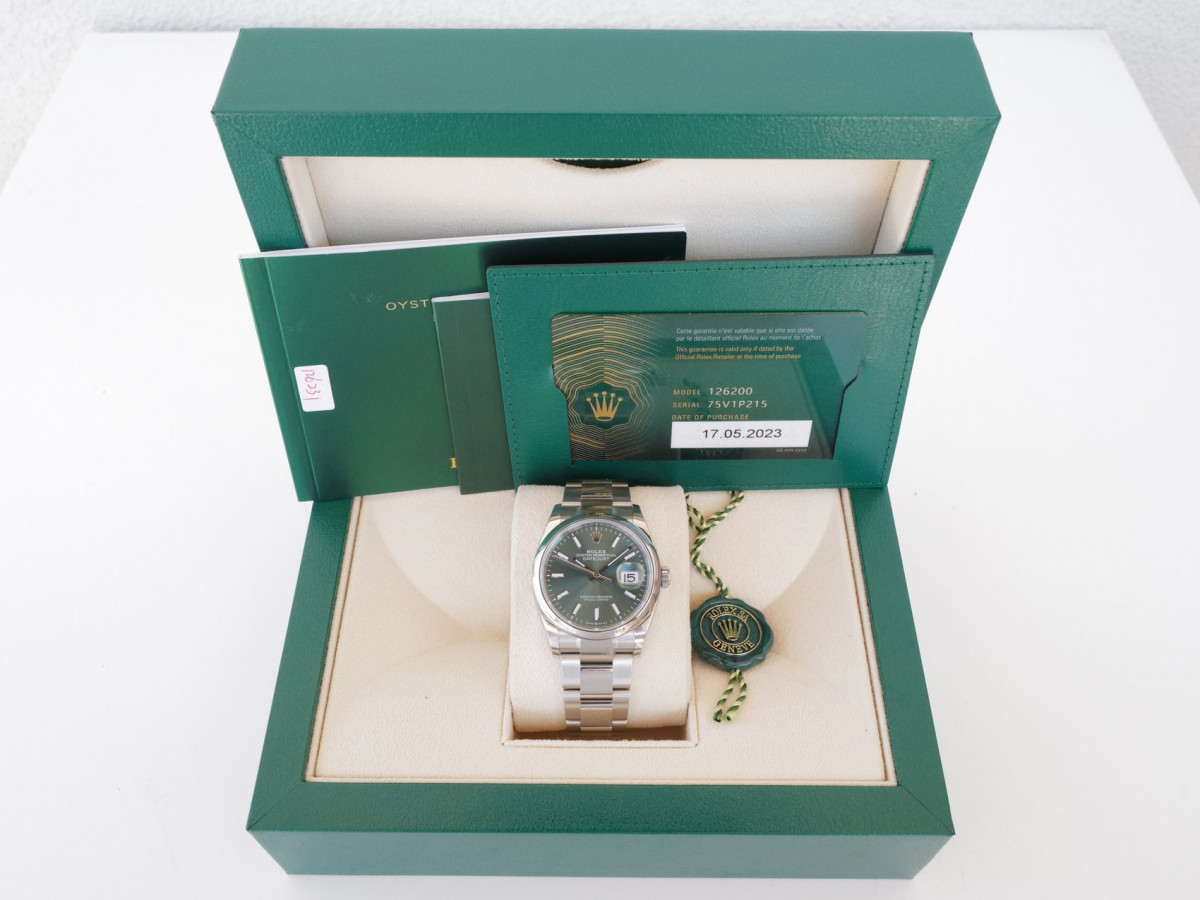 Швейцарський годинник Rolex Datejust 36mm Oyster Steel Mint Green Dial