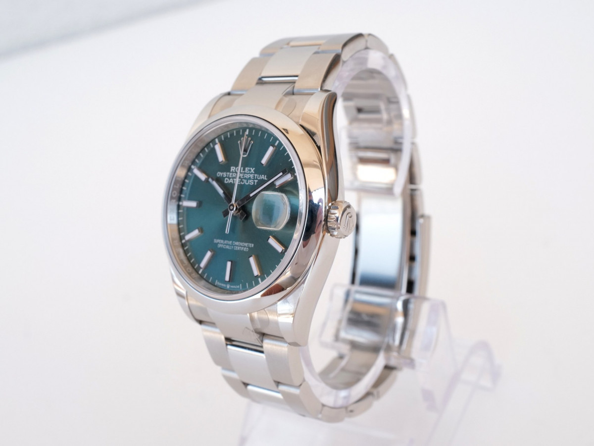 Швейцарський годинник Rolex Datejust 36mm Oyster Steel Mint Green Dial