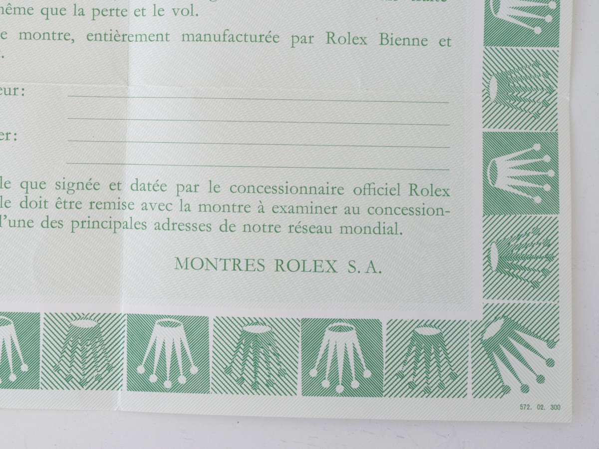 Швейцарський годинник Rolex оригінальний гарантійний бланк документи для Daytona Paul Newman