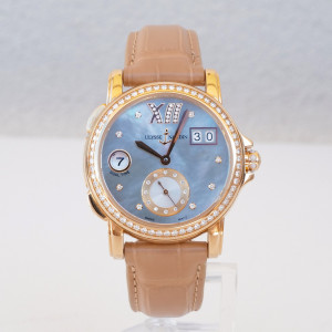 Швейцарские часы Ulysse Nardin Dual Time 37 GMT Big Date Lady 18k Rose Gold Diamonds MOP Dial