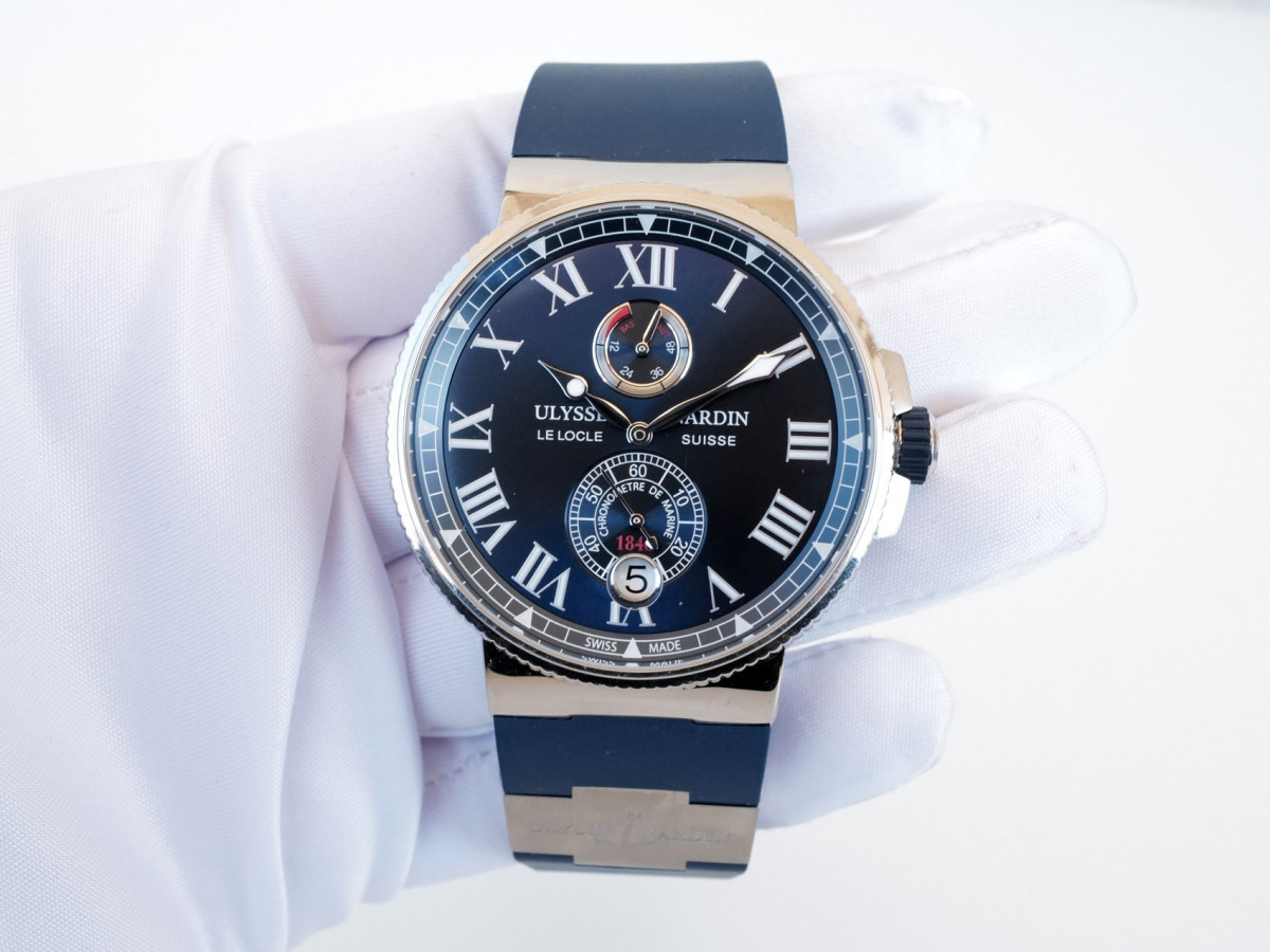 Швейцарские часы Ulysse Nardin Marine Chronometer Manufacture Blue Dial Rubber