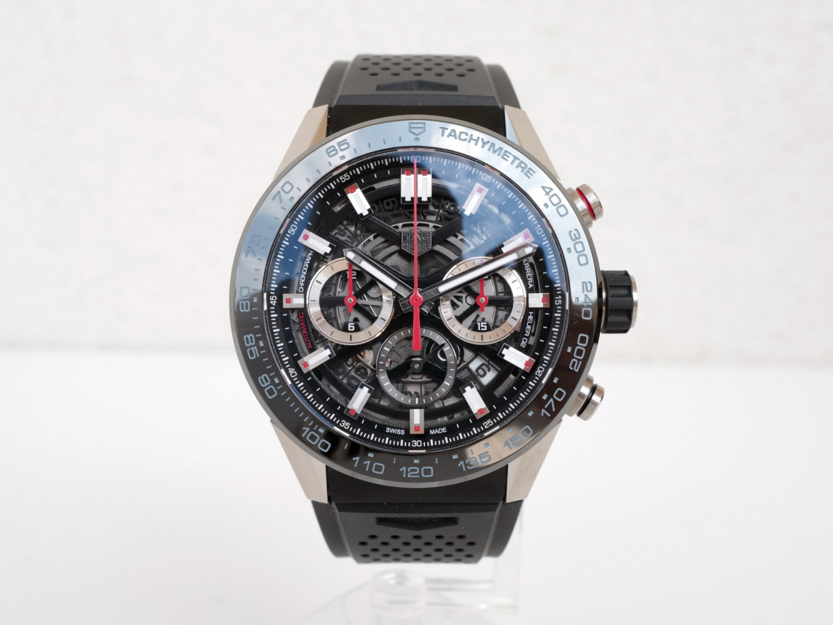 Швейцарские часы TAG Heuer Carrera Automatic Chronograph Calibre Heuer 02 Ceramic Bezel Skeleton 45mm