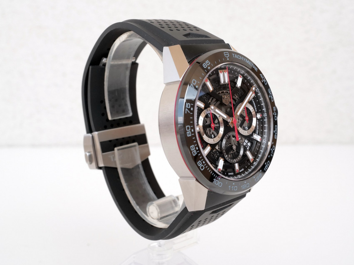 Швейцарские часы TAG Heuer Carrera Automatic Chronograph Calibre Heuer 02 Ceramic Bezel Skeleton 45mm