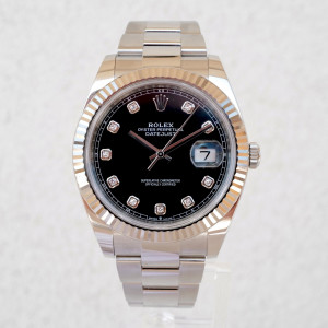 Швейцарские часы Rolex Datejust 41 Oyster Black Diamond Dial