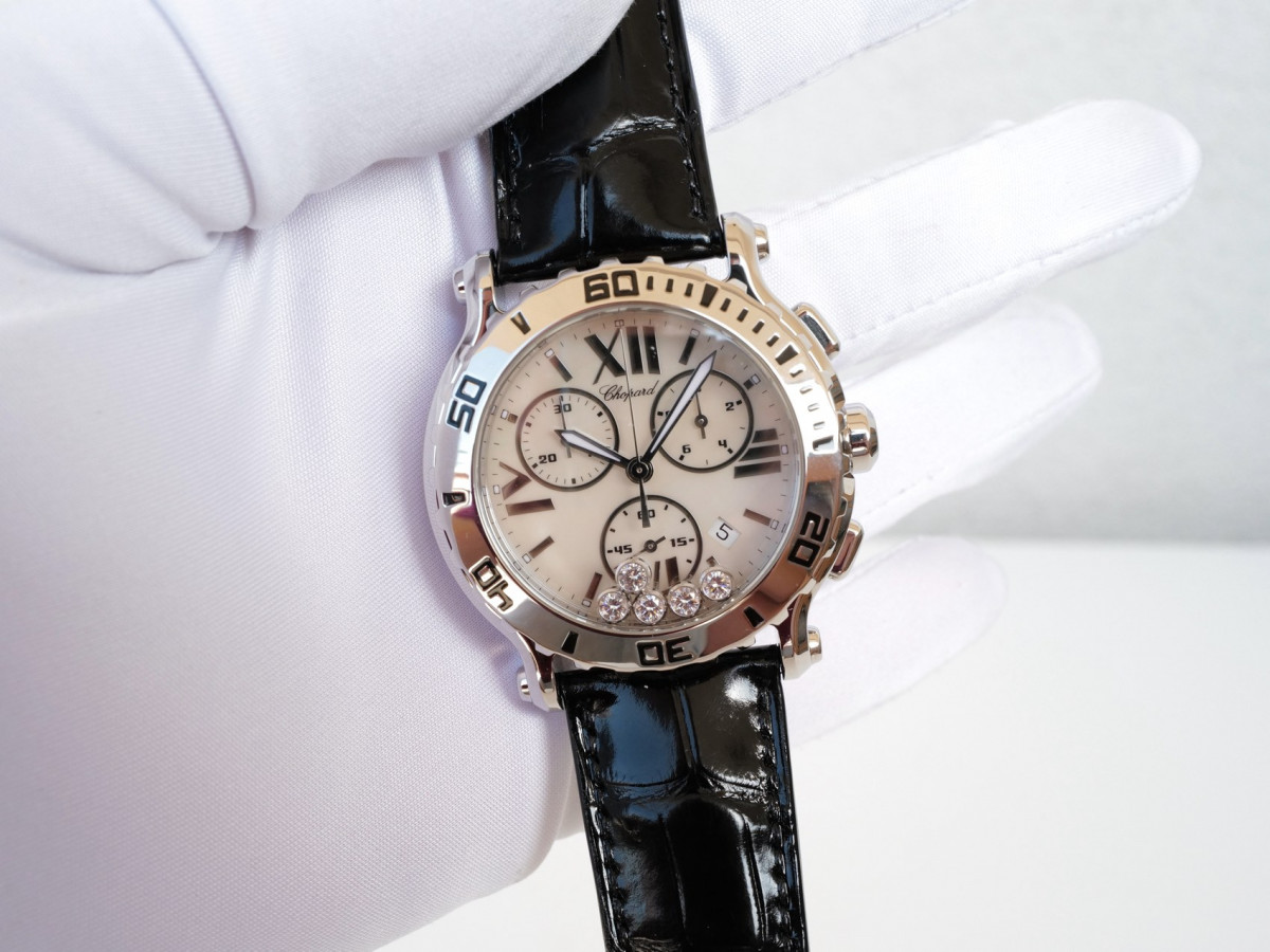 Швейцарские часы Chopard Happy Sport 42 Quartz Chronograph Diamonds
