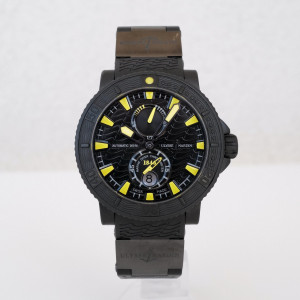 Швейцарський годинник Ulysse Nardin Marine Maxi Diver Black Sea 46 Limited Edition Black Rubber Strap