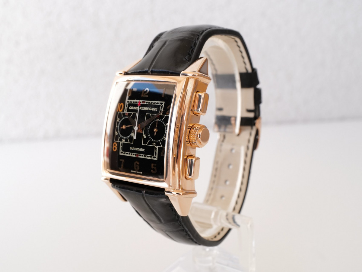 Швейцарський годинник Girard Perregaux Vintage 1945 Chronograph 18K Rose Gold Black Dial