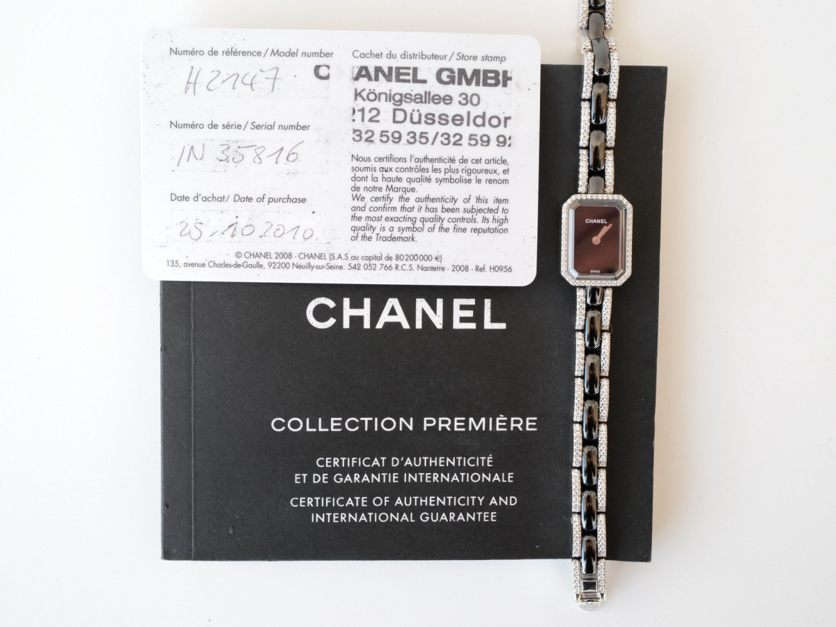 Swiss watch Chanel Premiere Black Ceramic 18k White Gold Diamonds Set