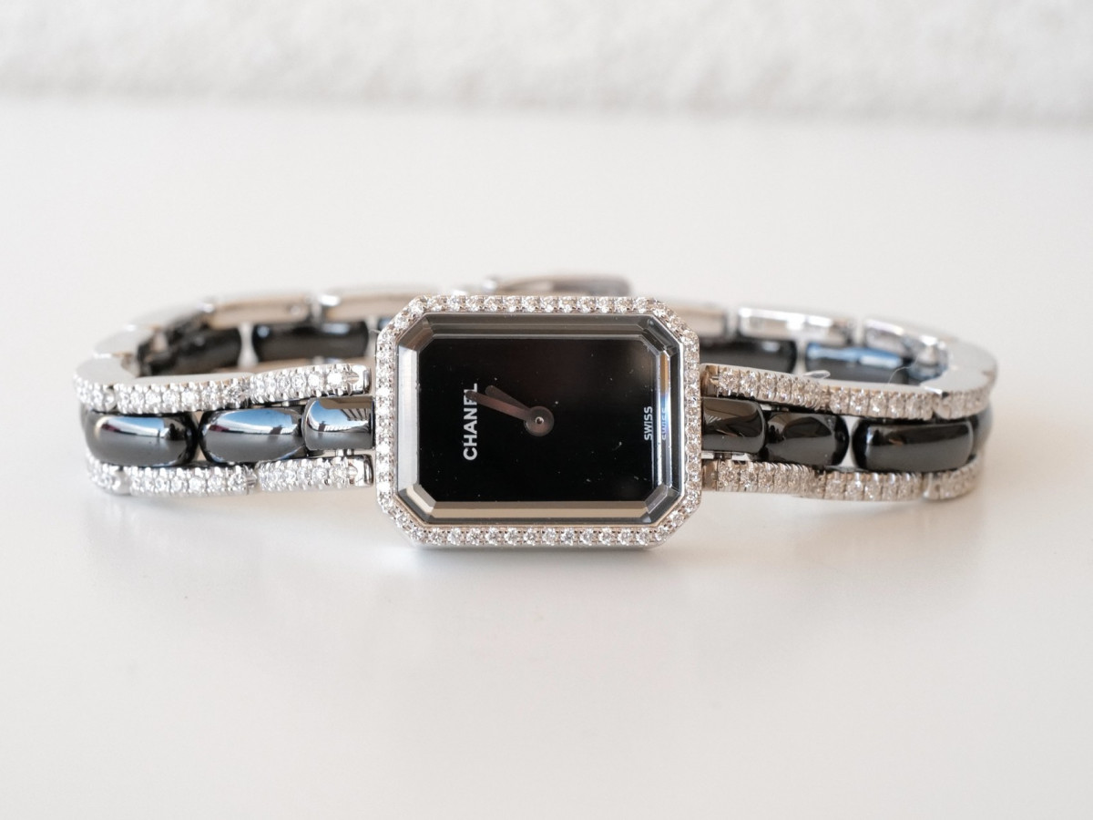 Swiss watch Chanel Premiere Black Ceramic 18k White Gold Diamonds Set