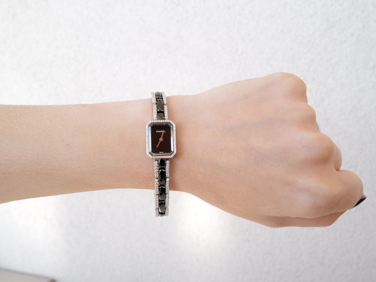 Swiss watch Chanel Premiere Black Ceramic 18k White Gold Diamonds Set