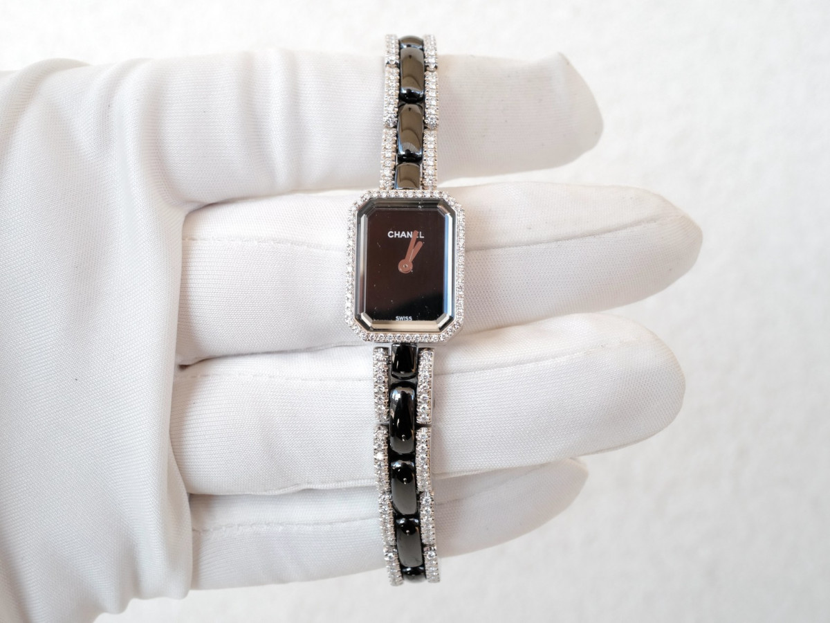 Swiss watch Chanel Premiere Black Ceramic 18k White Gold Diamonds Set