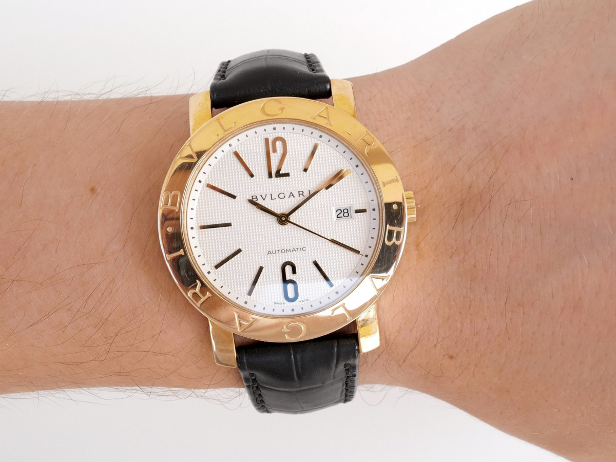 Швейцарський годинник Bulgari Diagono XL 18K Yellow Gold White Dial 42