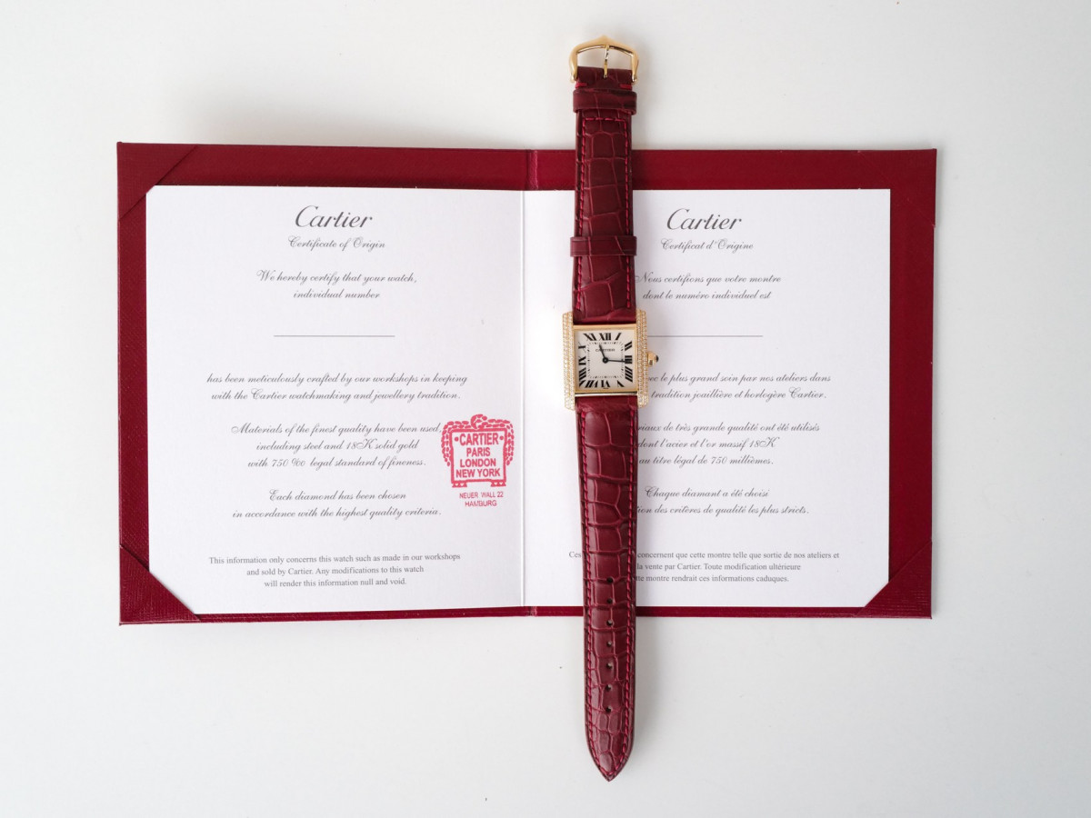 Швейцарские часы Cartier Tank Francaise Quartz 18K Yellow Gold Diamonds