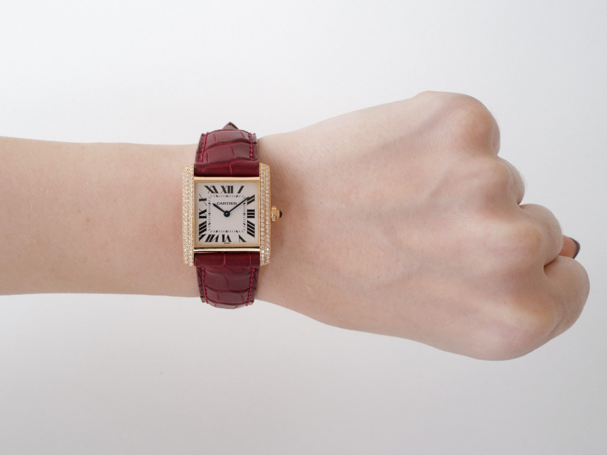 Швейцарские часы Cartier Tank Francaise Quartz 18K Yellow Gold Diamonds