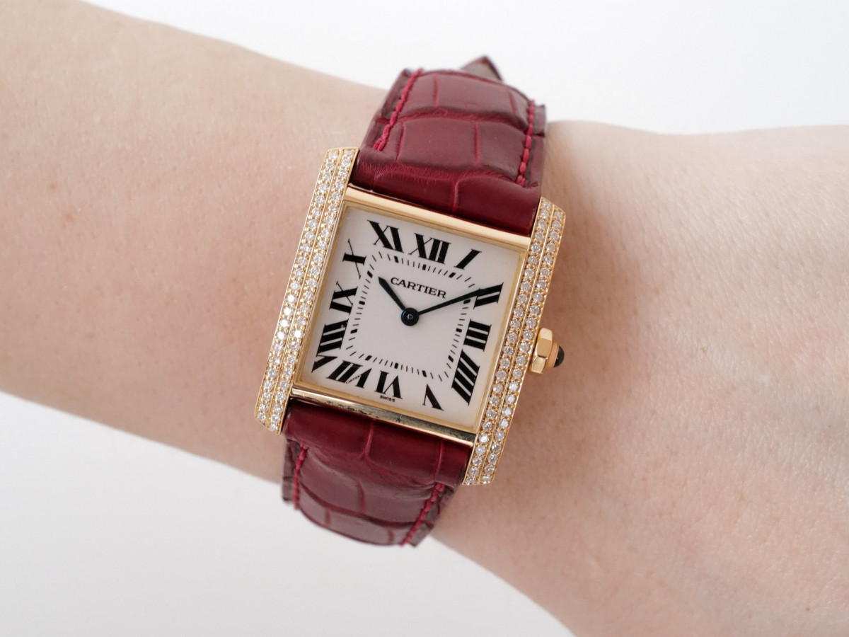 Швейцарские часы Cartier Tank Francaise Quartz 18K Yellow Gold Diamonds
