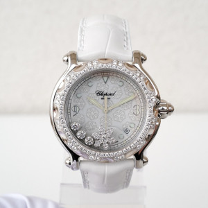 Швейцарские часы Chopard Happy Sport Diamond Snowflake 18kt White Gold Steel