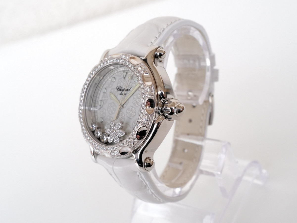 Швейцарские часы Chopard Happy Sport Diamond Snowflake 18kt White Gold Steel