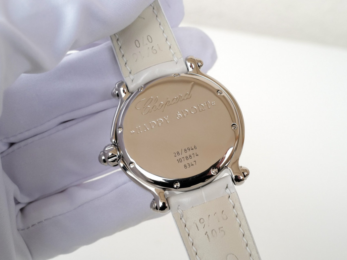 Швейцарские часы Chopard Happy Sport Diamond Snowflake 18kt White Gold Steel