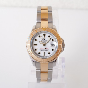 Швейцарський годинник Rolex Yacht Master Lady 29 Yellow Gold Steel White Dial