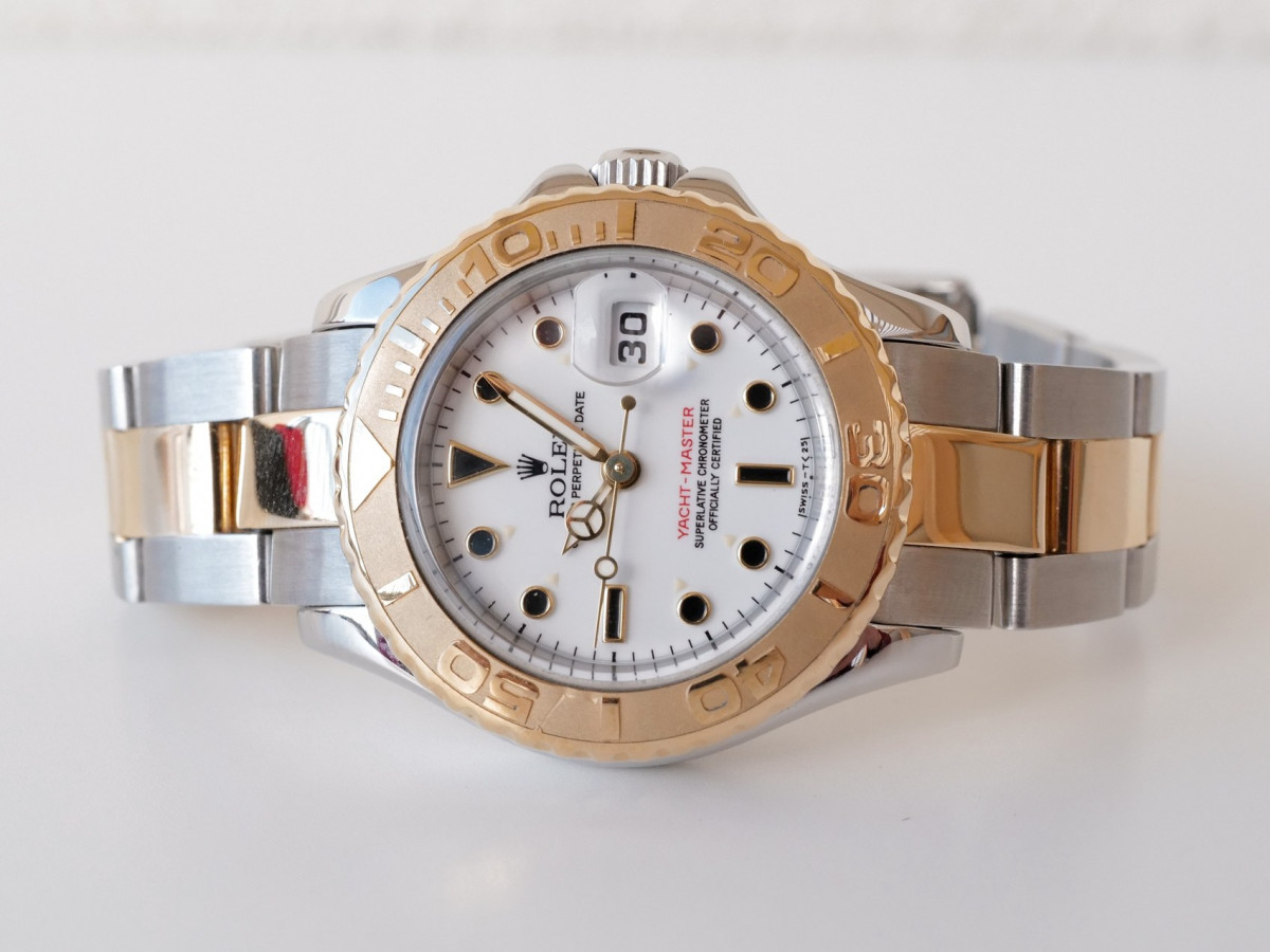 Швейцарський годинник Rolex Yacht Master Lady 29 Yellow Gold Steel White Dial