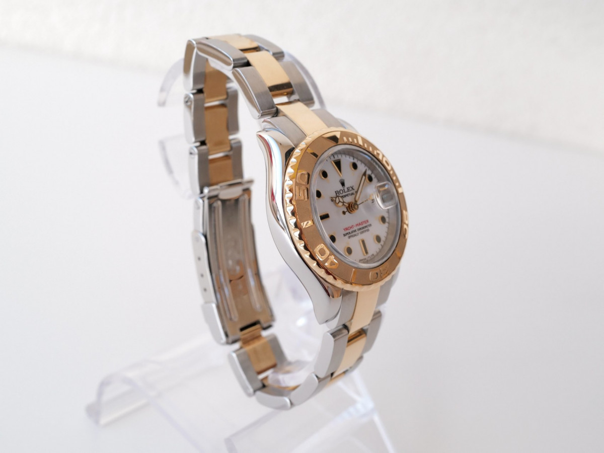 Швейцарський годинник Rolex Yacht Master Lady 29 Yellow Gold Steel White Dial
