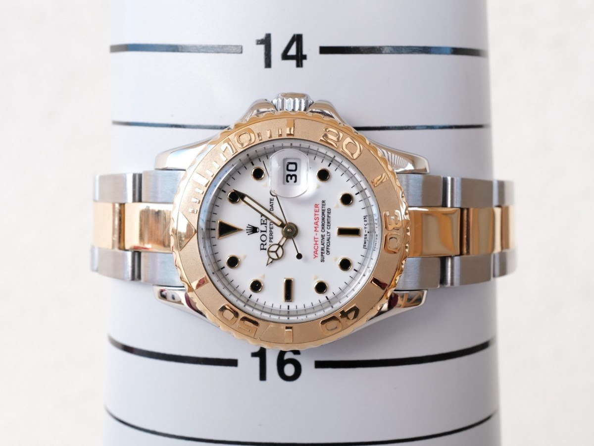 Швейцарський годинник Rolex Yacht Master Lady 29 Yellow Gold Steel White Dial