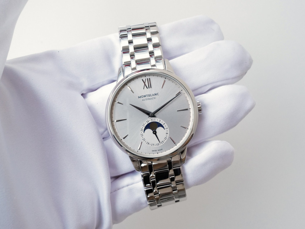 Swiss watch Montblanc Heritage 39 Spirit Moonphase Silver Dial Automatic