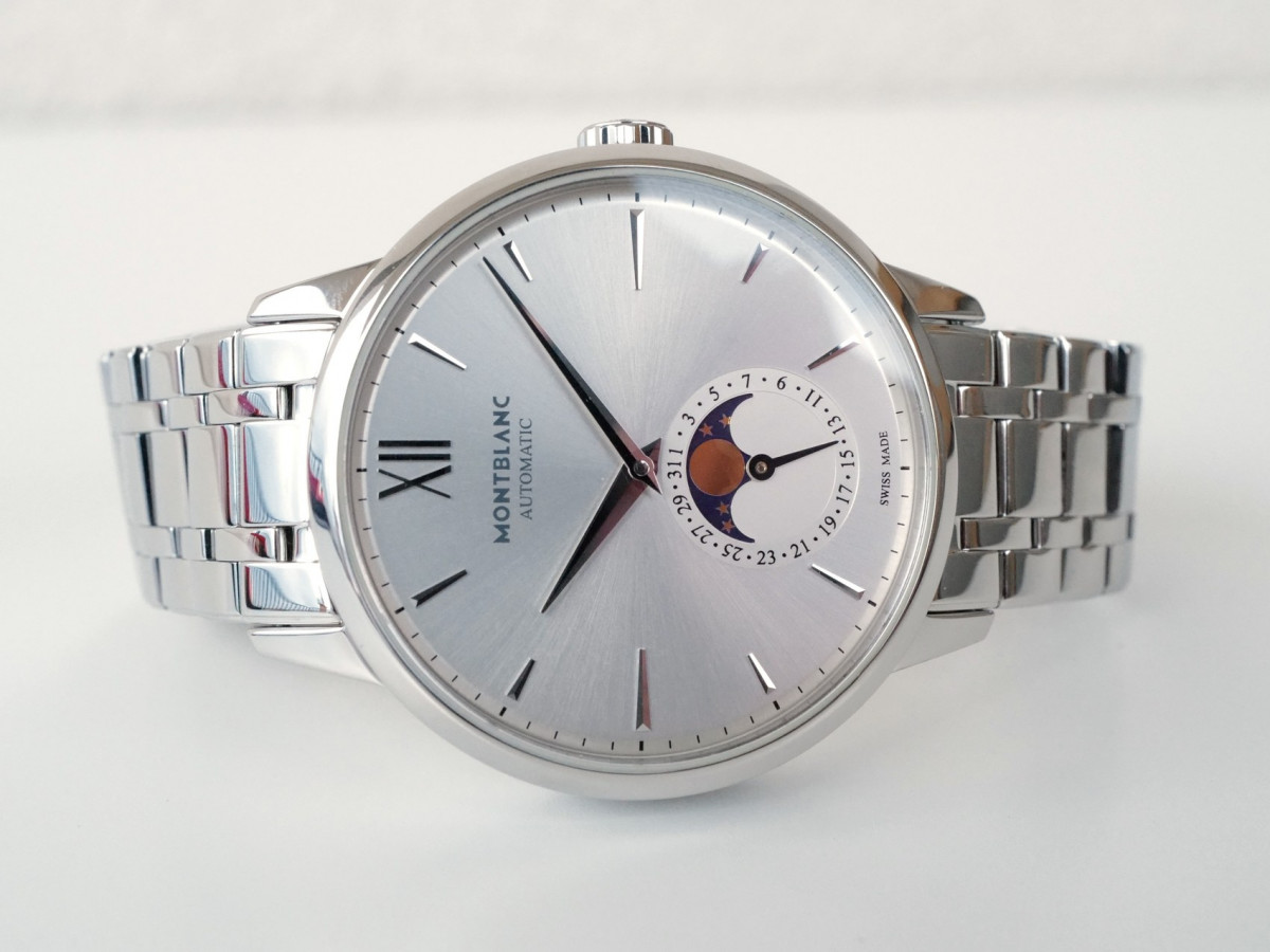 Swiss watch Montblanc Heritage 39 Spirit Moonphase Silver Dial Automatic