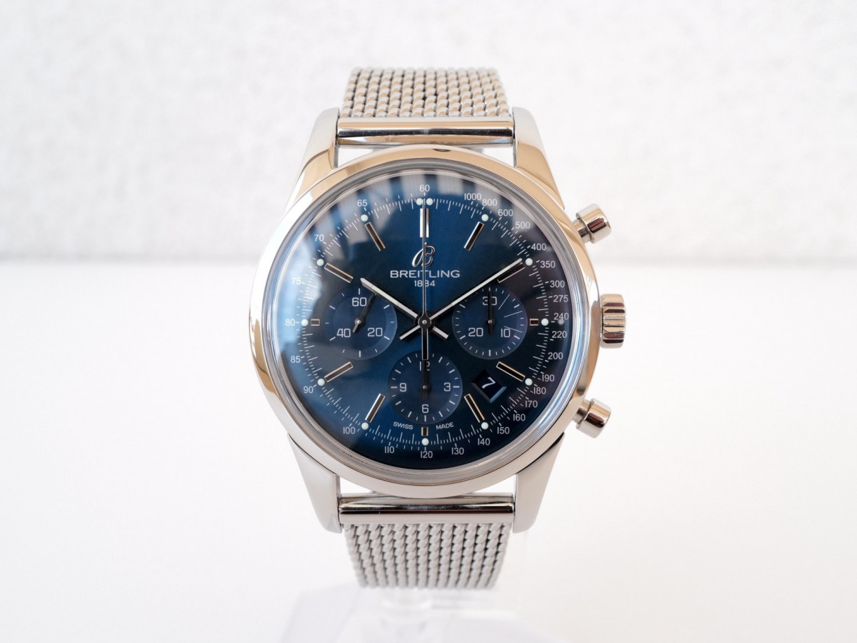 Швейцарський годинник Breitling Transocean Chronograph Blue Dial 43 Limited Edition