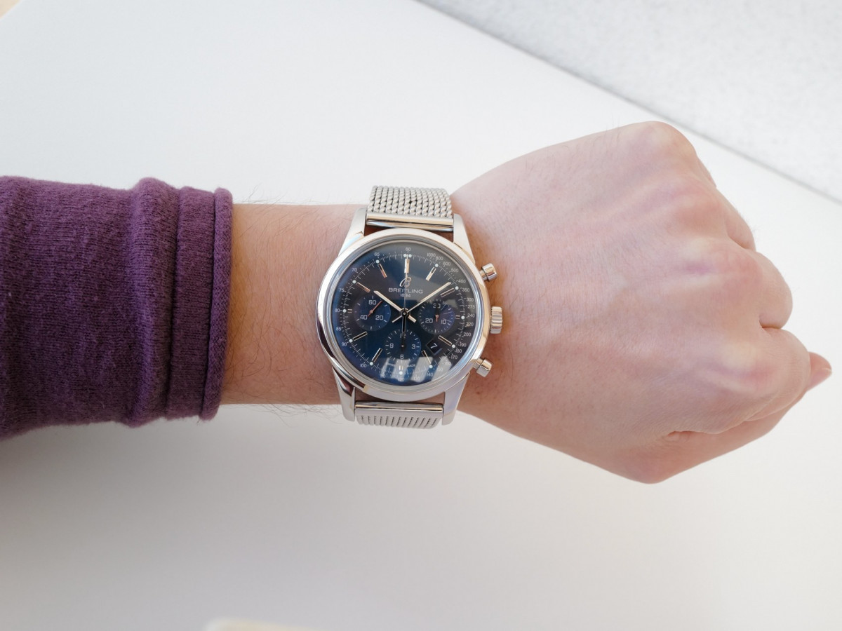 Швейцарський годинник Breitling Transocean Chronograph Blue Dial 43 Limited Edition