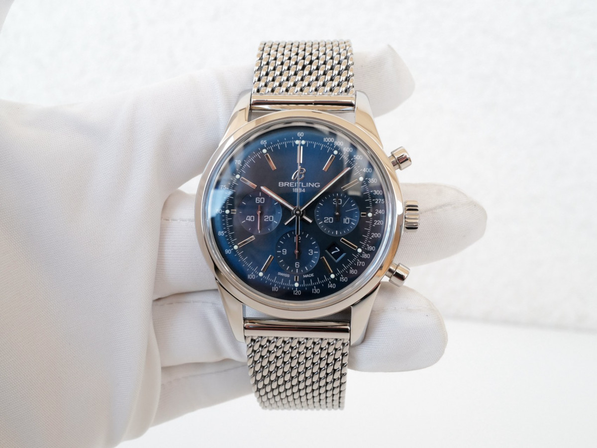 Швейцарський годинник Breitling Transocean Chronograph Blue Dial 43 Limited Edition