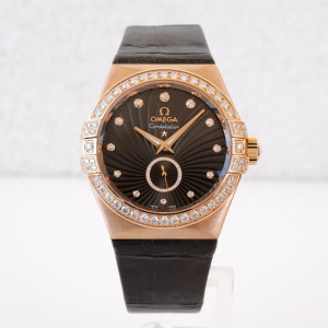 Швейцарские часы Omega Constellation Ladies Automatic Brown Dial 18k Rose Gold Diamonds