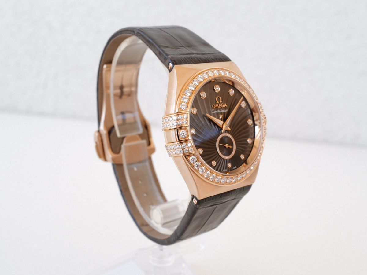 Швейцарские часы Omega Constellation Ladies Automatic Brown Dial 18k Rose Gold Diamonds