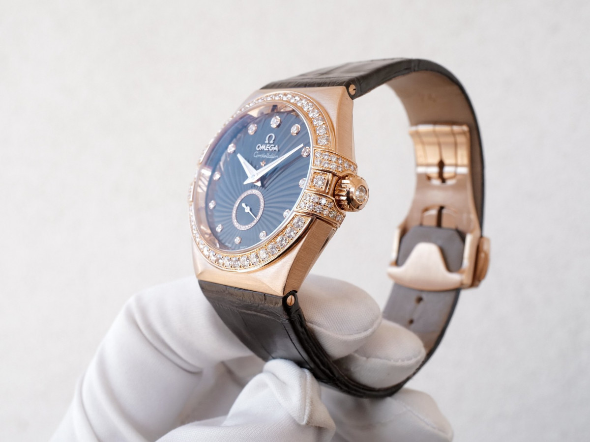 Швейцарские часы Omega Constellation Ladies Automatic Brown Dial 18k Rose Gold Diamonds