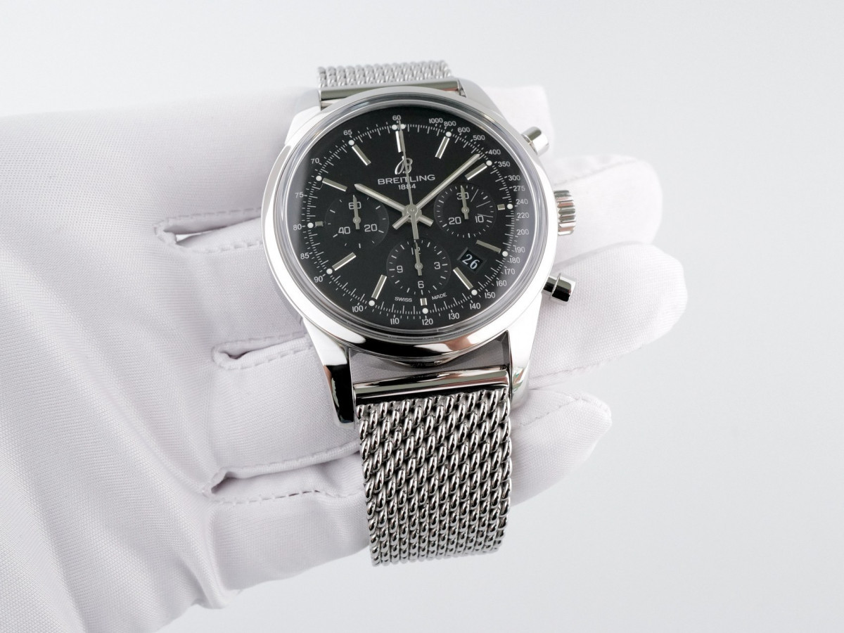 Швейцарские часы Breitling Transocean Chronograph Black Dial 43