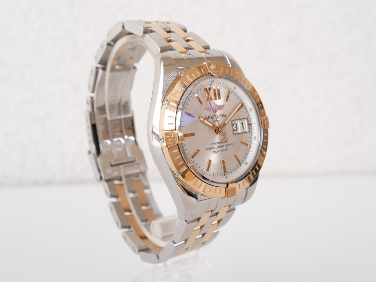 Швейцарський годинник Breitling Galactic 41 Cockpit Big Date Steel 18K Rose Gold White Dial