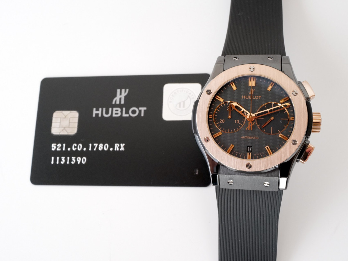 Швейцарские часы Hublot Classic Fusion Chronograph 45 Ceramic 18K Rose Gold